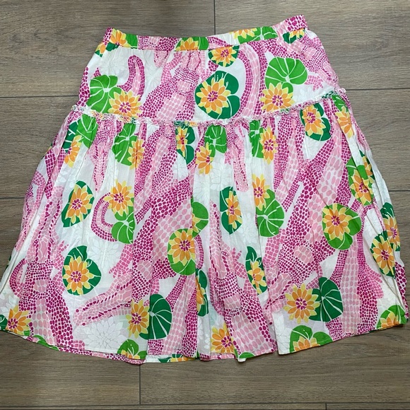 LILLY PULITZER alligator tiered circle skirt M - Picture 8 of 10